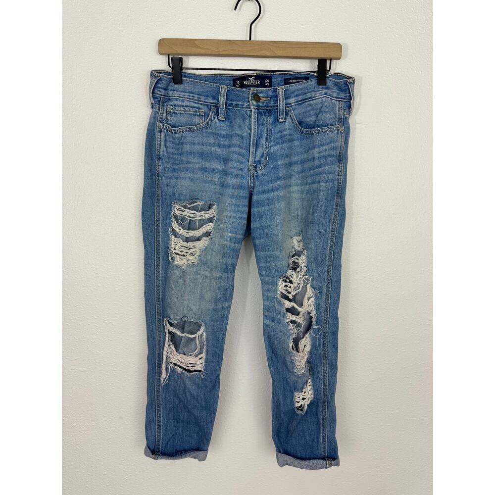 Hollister Low Rise Boyfriend Distressed Jeans 7R